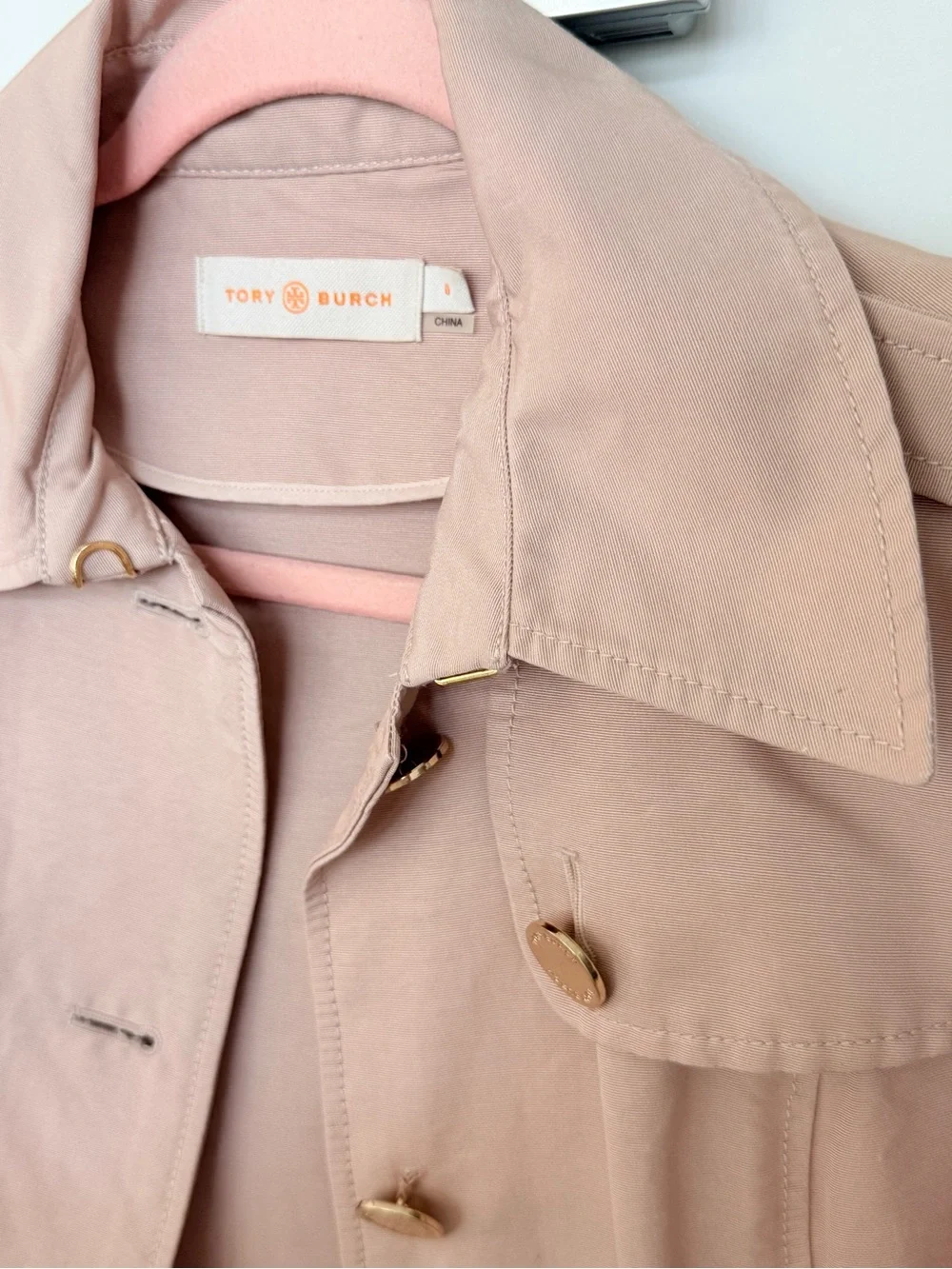 Tory Burch Blush Trench Coat with Belt